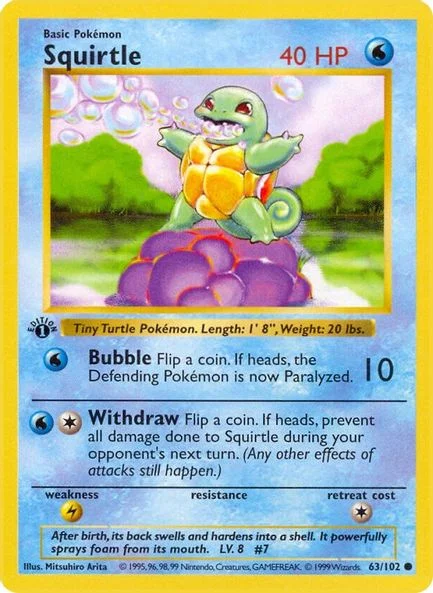 Squirtle - Base Set (Shadowless)