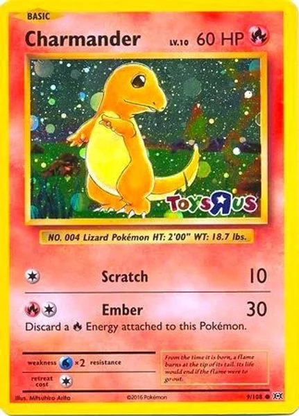 Charmander - 9/108 (Toys R Us Promo) - Miscellaneous Cards & Products