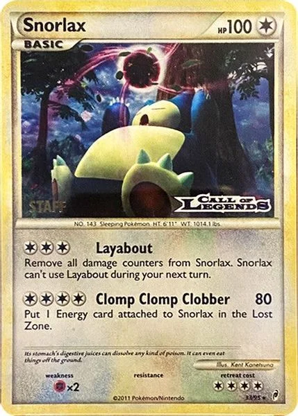Snorlax - 33/95 (Prerelease) [Staff] - Nintendo Promos