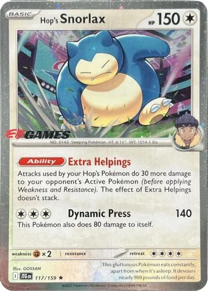 Hop's Snorlax - 117/159 (EB Games) (Cosmos Holo) - Miscellaneous Cards & Products