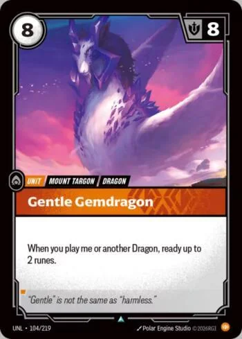 Gentle Gemdragon 104 de Riftbound Unleashed