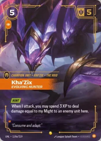 Kha'Zix - Evolving Hunter 119A de Riftbound Unleashed