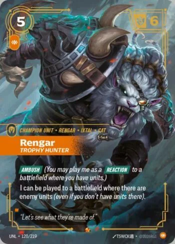 Rengar - Trophy Hunter 120 de Riftbound Unleashed