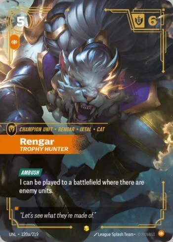 Rengar - Trophy Hunter 120A de Riftbound Unleashed