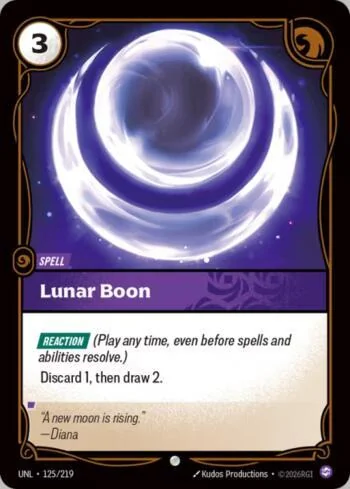 Lunar Boon 125 de Riftbound Unleashed