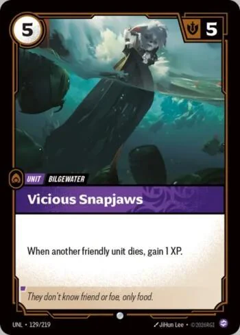 Vicious Snapjaws 129 de Riftbound Unleashed