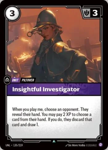 Insightful Investigator 135 de Riftbound Unleashed