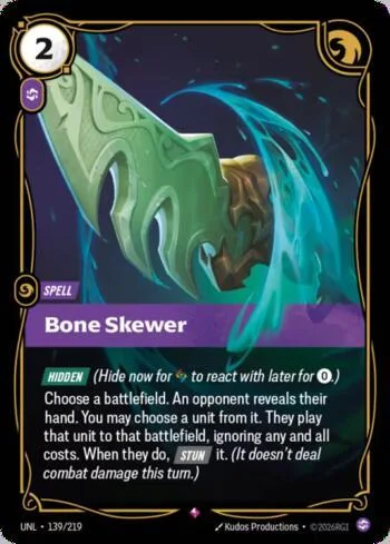 Bone Skewer 139 de Riftbound Unleashed