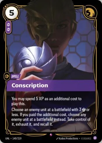 Conscription 140 de Riftbound Unleashed