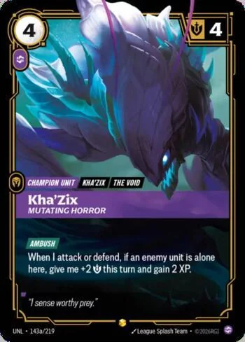 Kha'Zix - Mutating Horror 143A de Riftbound Unleashed