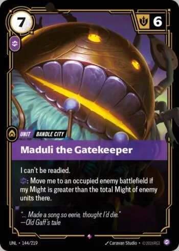 Maduli the Gatekeeper 144 de Riftbound Unleashed