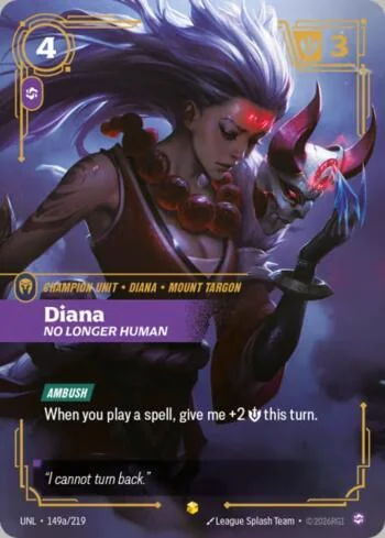Diana - No Longer Human 149A de Riftbound Unleashed