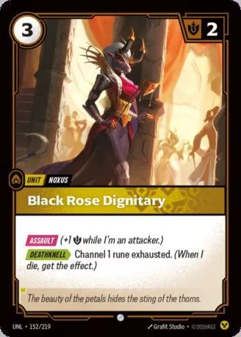 Black Rose Dignitary 152 de Riftbound Unleashed