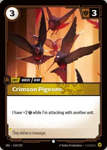 Crimson Pigeons 154 de Riftbound Unleashed