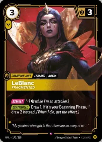LeBlanc - Fragmented 172 de Riftbound Unleashed