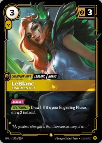 LeBlanc - Fragmented 172A de Riftbound Unleashed