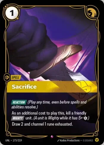 Sacrifice 173 de Riftbound Unleashed