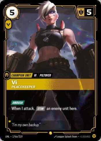 Vi - Peacekeeper 176A de Riftbound Unleashed