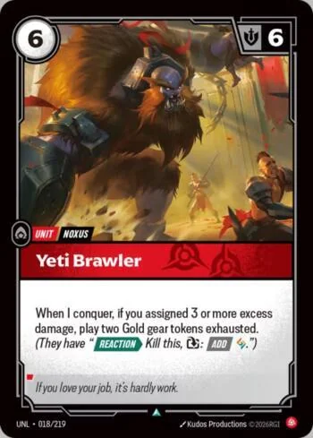Yeti Brawler 18 de Riftbound Unleashed