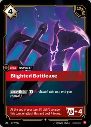 Blighted Battleaxe 19 de Riftbound Unleashed