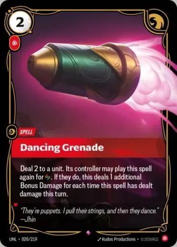 Dancing Grenade 20 de Riftbound Unleashed