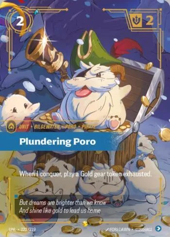 Plundering Poro 222 de Riftbound Unleashed