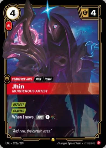 Jhin - Murderous Artist 22A de Riftbound Unleashed