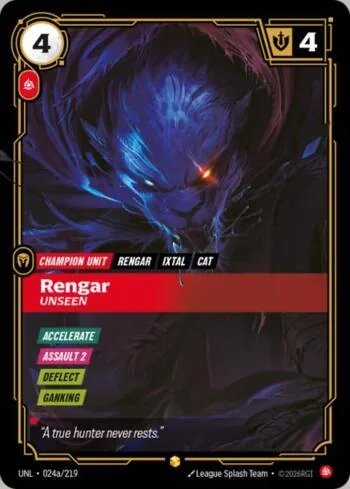 Rengar - Unseen 24A de Riftbound Unleashed