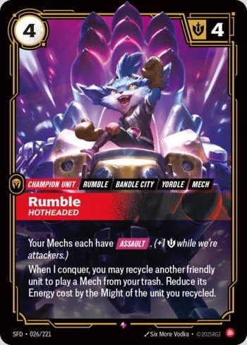 Rumble, Hotheaded 26 de Spiritforged