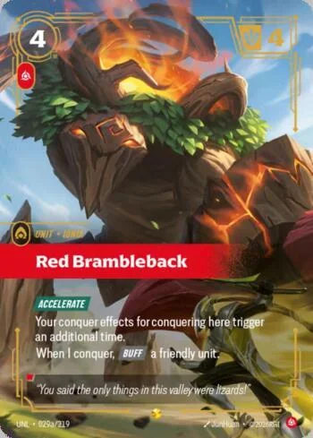 Red Brambleback 29A de Riftbound Unleashed