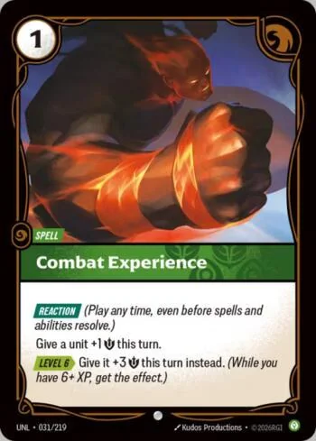 Combat Experience 31 de Riftbound Unleashed