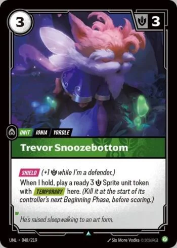 Trevor Snoozebottom 48 de Riftbound Unleashed