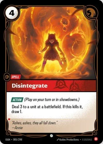 Disintegrate 5 de Origins