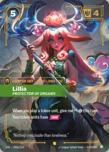 Lillia - Protector of Dreams 58A de Riftbound Unleashed