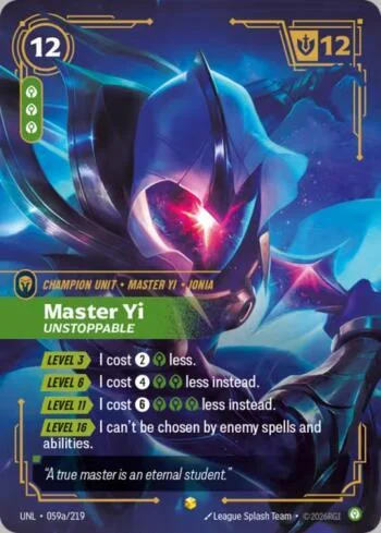 Master Yi - Unstoppable 59A de Riftbound Unleashed