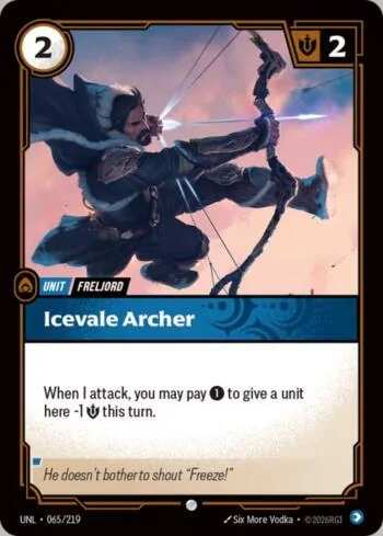Icevale Archer 65 de Riftbound Unleashed