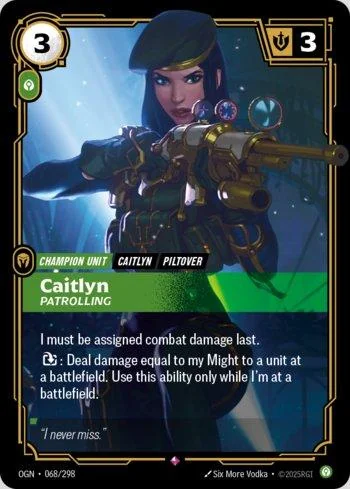 Caitlyn, Patrolling 68 de Origins