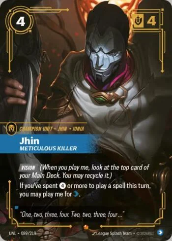 Jhin - Meticulous Killer 89 de Riftbound Unleashed