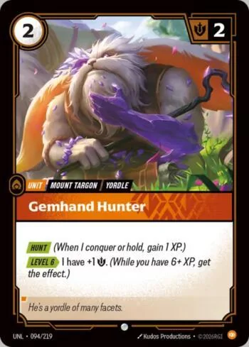 Gemhand Hunter 94 de Riftbound Unleashed