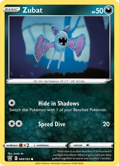 Zubat - Battle Styles - ilustração de Yuka Morii