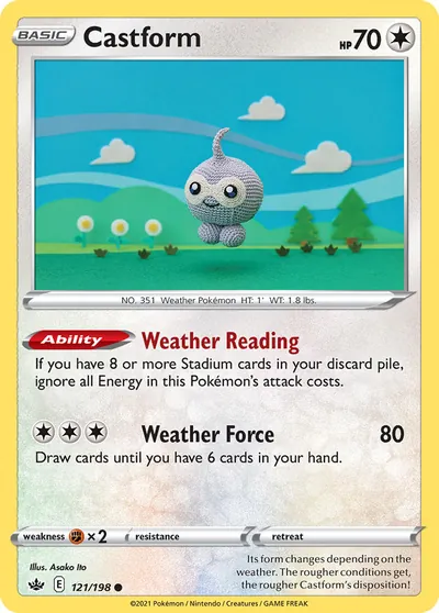 Castform - Chilling Reign - ilustração de Yuka Morii