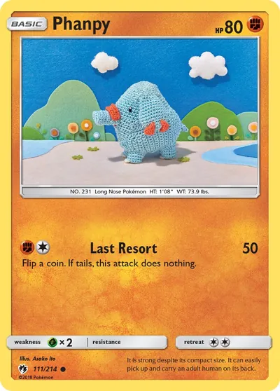 Phanpy - Lost Thunder - ilustração de Yuka Morii