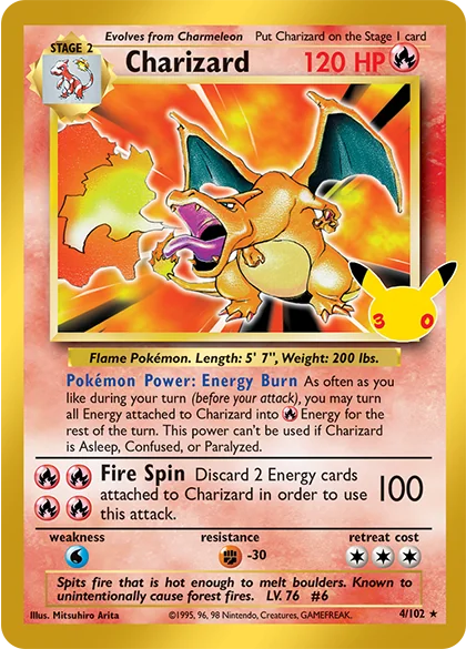 Charizard de Celebração de 30 Anos
