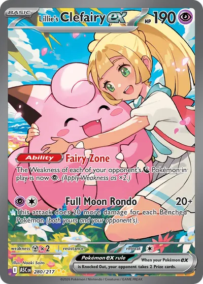 Lillie’s Clefairy ex - Ascended Heroes - ilustração de Yuka Morii