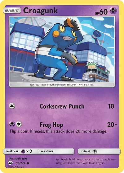 Croagunk - Burning Shadows - ilustração de Yuka Morii