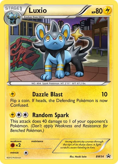 Luxio - Black & White Promos - ilustração de Yuka Morii
