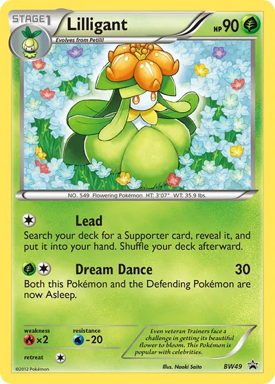 Lilligant - Black & White Promos - ilustração de Yuka Morii