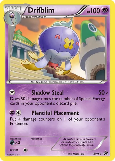 Drifblim - Black & White Promos - ilustração de Yuka Morii