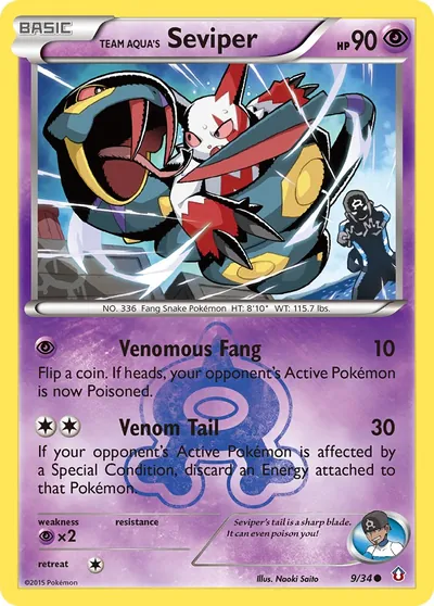Team Aqua’s Seviper - Double Crisis - ilustração de Yuka Morii