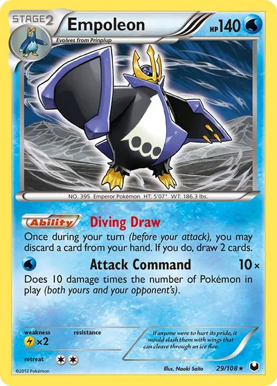 Empoleon - Dark Explorers - ilustração de Yuka Morii
